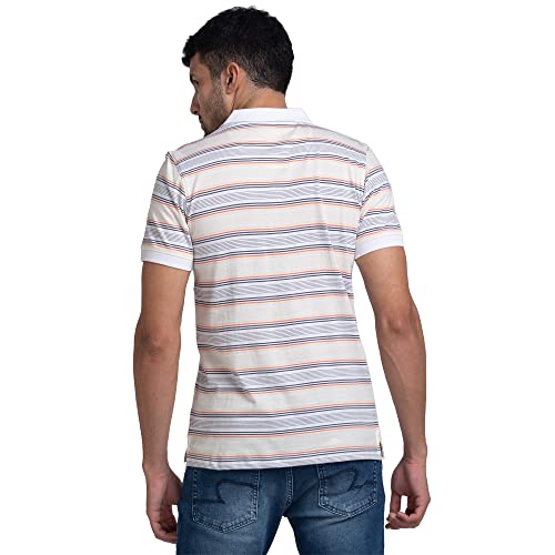 Image of Raymond Men Cotton Striped Regular Fit T-Shirt