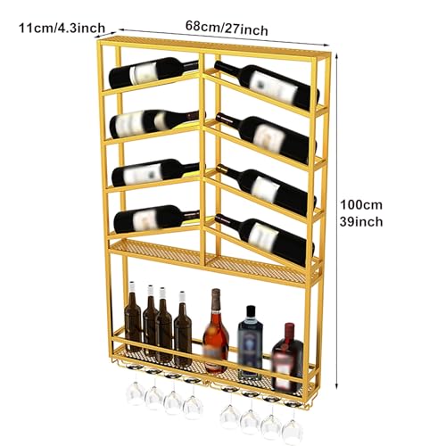 Supports à vin muraux en métal pour suspendre différents gobelets