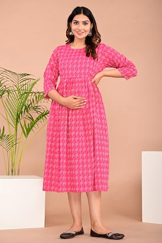 Image of Shantika Women's Maternity Dress Feeding Kurti with Zippers