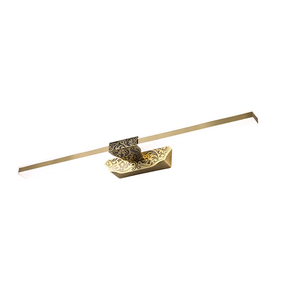 Lampe de miroir de bain LED bronze avec miroir front light retro salle de bains