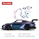 imtfzct 1/32 GT3RS Modellauto, Leichtmetallfahrzeug mit Pull Back Funktion, Kinderspielzeugauto mit Licht und Sound, Spielzeugauto, das die Tür öffnen kann, Geschenk für Kinder (violett)