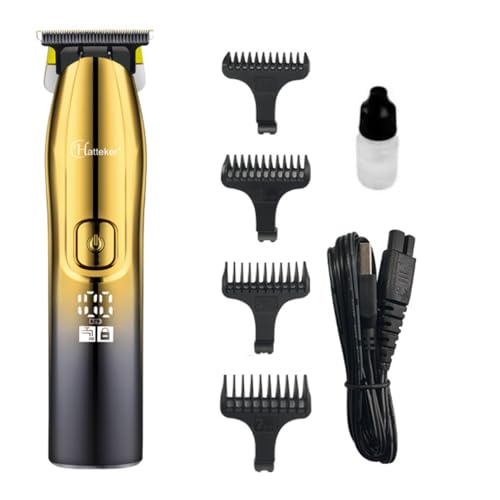 Image of Hatteker HT-667 Digital Display Pro Li Outliner Cordless T Blade Trimmer Professional 0.1 Gaped Outlining For Barbers 0.1Mm Balding Shape up IPX7 Waterproof Powerful Rotary Motor 180 Min Runtime