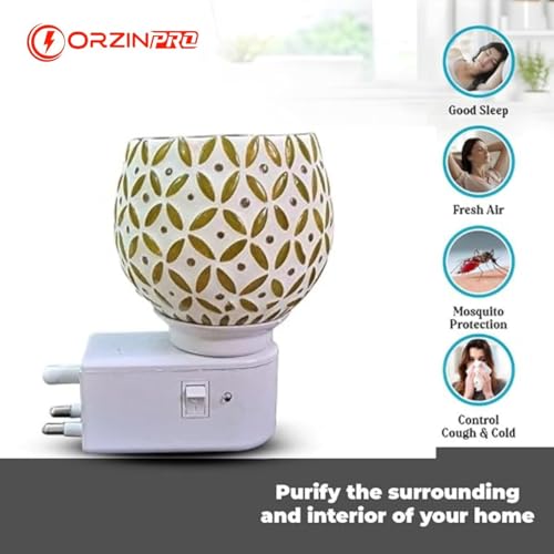 Image of Electric Kapoor Dani with Auto Cut-Off | Smokeless Camphor Burner with Night Lamp | Glass Aroma Diffuser for Home, Mandir & Pooja Room | Loban Dhoop Dani | Spiritual Fragrance & Meditation Decor