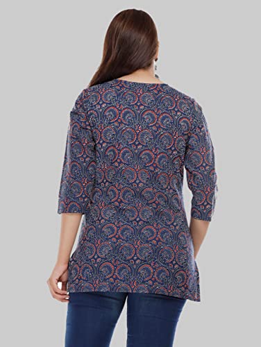 Image of Libas Holy Women Casual Wear Regular Sleeves Printed Top for Women Short Kurti, Fancy Festive Stylish Tunic Tops