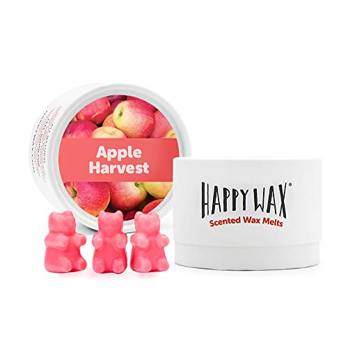 Happy Wax Apple Harvest Scented Bear Wax Melts - Natural Strong Scented Fall Wax Melts Infused w/Essential Oils - Non Toxic Wax Melt & Pet Safe Wax Melts - (4 oz Tin)