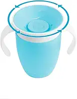 Copo de Treinamento Baby, 360 Graus, Borda Circular, Ideal para Introdução Alimentar, Sistema de Vedação Robusto, Reduz Risco de Derramar Líquido, BPA Free (Azul)