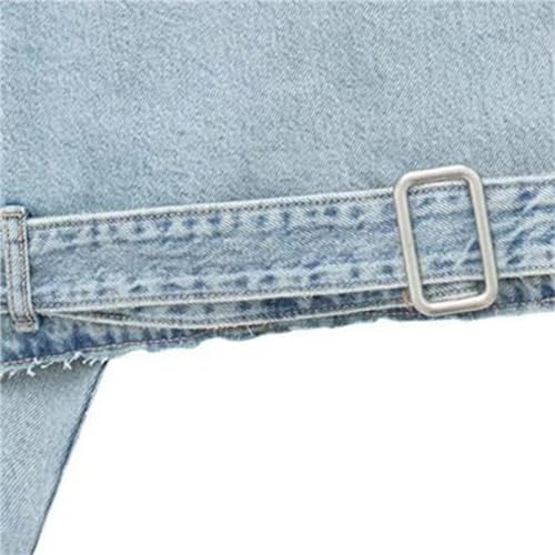 Women's Casual Lapel Short Denim Trench Jacket Cropped Pea Coat Crop Long Sleeve Jean Jackets Coats Outwear with Belt3