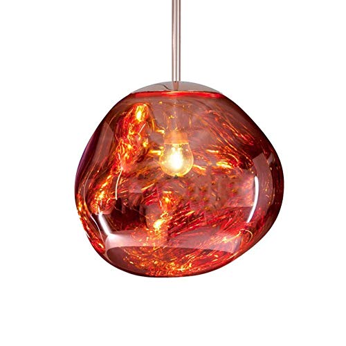 Preisvergleich Produktbild HBBDYZ Lava Pendelleuchten Melt Acryl Transparent Pendelleuchte Klassische Originalität Hängelampe Für Salonlampe Kitchen Island Theke Esszimmer,Silver,20Cm,Rot,D20CM