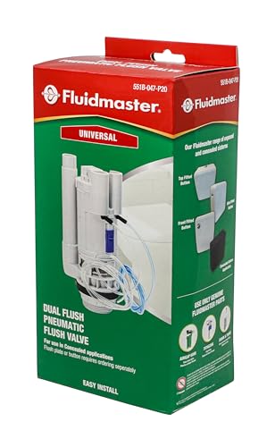 Fluidmaster 2" Dual Flush Pneumatic Valve 1.2m Pipe (Box) - (551B-047-P20), White, 80mm (W) x 120mm (L) x 210mm (H) - Image 2
