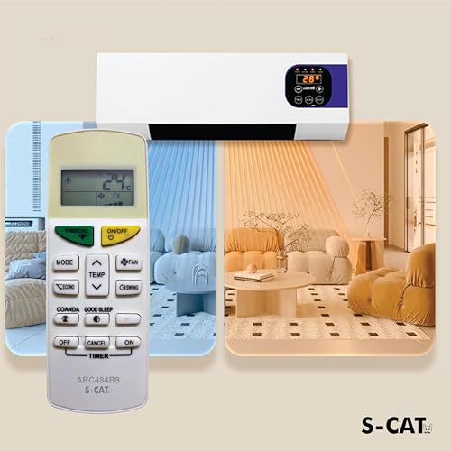 Image of S-CAT Compatible with Daikin AC Remote Original ARC484B9 Model 132F (No Backlight) Suitable for 1 1.5 2 Ton Split /Window AC (Match Old Remote Exactly, Contact Customer Care for Order)