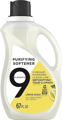 9 Elements Laundry Purifying Softener Liquid, Clear, Lemon Scent, 67 Oz