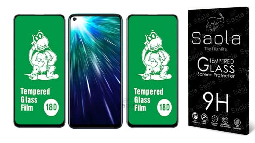 Image of Saola 18D Tempered Glass With Inbuilt AirBag Borders For Vivo Z1x (Pack Of 2) with Free Installation Kit. Full screen Coverage - 6.38 inch