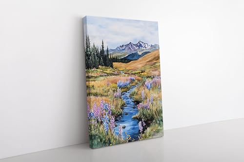 Ruisseau de montagne pour illuminer un mur vide avec ce tableau floral 50x70
