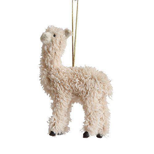 Creative Co-Op Furry Llama Ornament, Cream For Christmas #TOP10