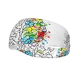 Photo Gallery whjshop - fascia per il sudore sportiva e alla moda, motivo geometrico, con stampe scientifiche, assorbe il sudore, per uomini e donne Photo Gallery whjshop - fascia per il sudore sportiva e alla moda, motivo geometrico, con stampe scientifiche, assorbe il sudore, per uomini e donne