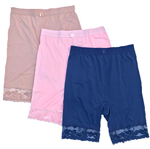 Peachy Panty 3 Packs Shapewear Smooth Hi-Waist Under Skirt Slip Short Panties (4X, 3 Pack Color Wave 2)