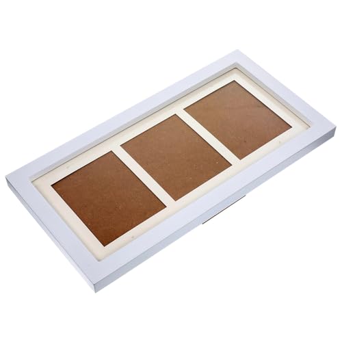 DECHOUS Marco de Fotos de Madera Blanco para Recién Nacidos, Portafotos Retro de 3 Cuadrículas para Dormitorio, Marco de Exhibición de Fotos Múltiples y Decoración del Hogar