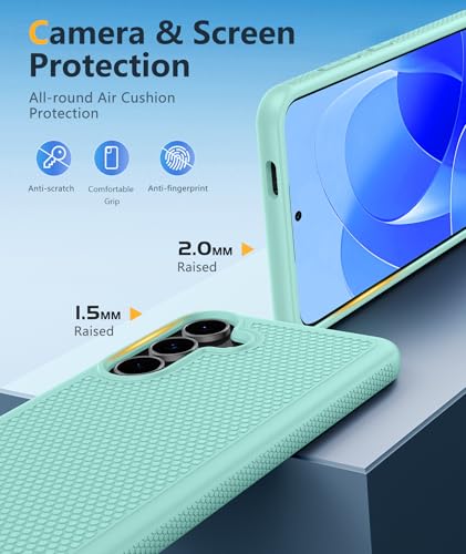 Image of FNTCASE for Samsung Galaxy S25 FE Case: Shockproof Protective Lightweight with Screen Protector Duty Rugged Cell Phone Cover Non Slip | Military Grade Drop Protection for S25FE(Mint Green, 6.7inches)