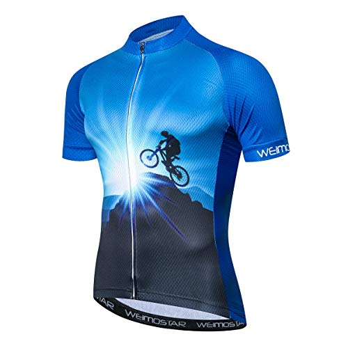 Cycling Jersey Men, Bicycle Tops Short Sleeved Summer Bike Shirts Outdoor Biking Jersey Quick Dry