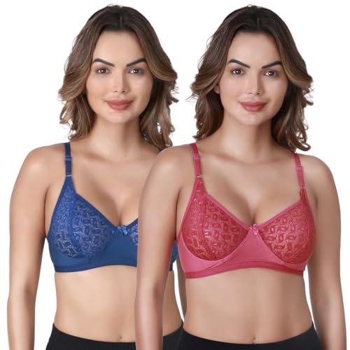 Image of SKDREAMS Naina Net Seamed Non Padded Full Coverage Non-Wired Women Full Coverage Bra