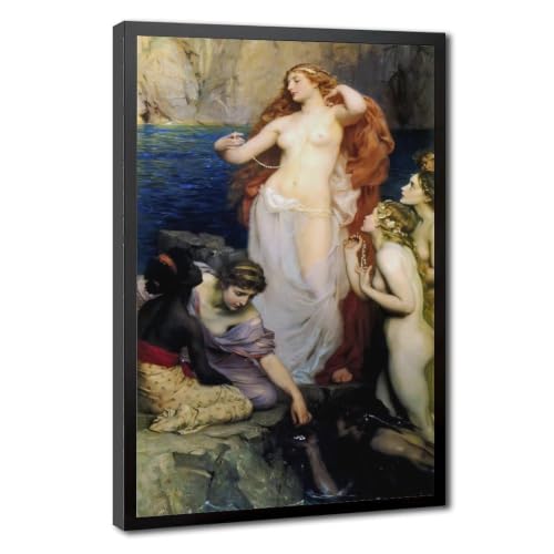 Les perles d'Aphrodite impressions sur toile Herbert James Draper cadre à suspendre
