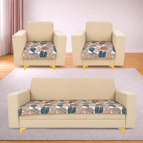 Image of Homerz Premium Printed Quilted Velvet Sofa Slip Cover Protector with Tassels, Sofa Mat, Exact Size, Antislip Cover (Folia, 5 (3+1+1) Seater, Half)