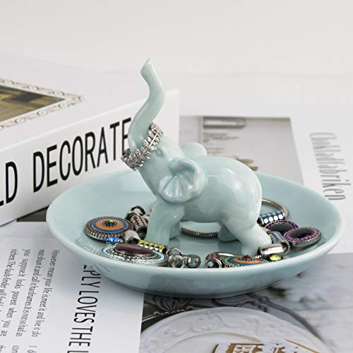 Image of PUDDING CABIN Elephant Gifts for Women Mom, Blue Elephant Ring Holder for Jewelry, Christmas Birthday Gifts for Women Mom Her, Engagement Ring Holder Wedding Gifts