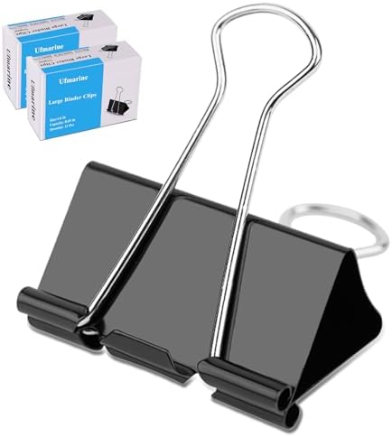 24 Pcs Large Binder Clips, 1.6 Inch Width, Paper Clips Large for Office