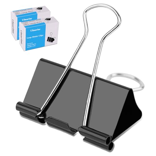 24 Pcs Large Binder Clips, 1.6 Inch Width, Paper Clips Large for Office