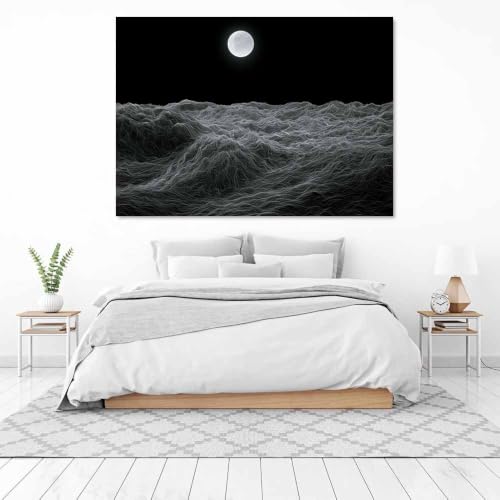 Tableau toile décoration murale vagues mer pour chambre et bureau