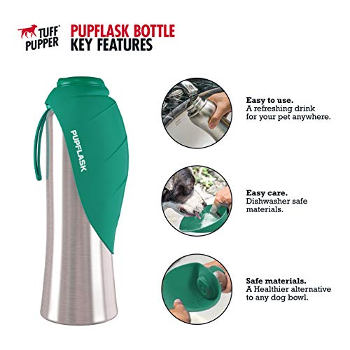 PupFlask Large Dog Water Bottle | 27 or 40 OZ Stainless Steel | Convenient Dog Drink Dispenser | Puppy Travel Water Bowl | Portable Pet Hydration Bottle | Leak Proof | Perfect Size for All Breeds