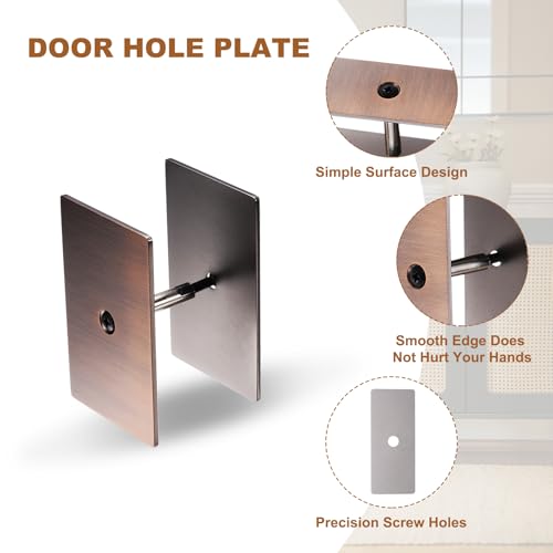 Cache-trou de porte en acier inoxydable bronze premium pour rénovation