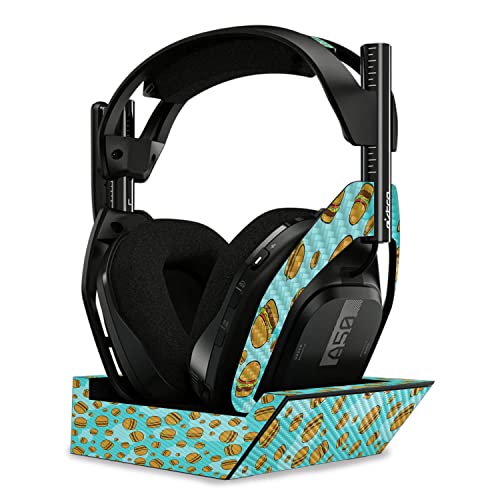 Image of MightySkins Carbon Fiber Skin Compatible with Astro A50 Wireless Headphones + Base Station (Gen 4) - Burger Heaven | Protective, Durable Textured Carbon Fiber Finish | Easy to Apply | Made in The USA