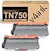 V4INK 2 Pack Compatible Replacement for Brother TN720/ TN750 Toner Cartridge - for use in Brother HL5450DN HL5470DW HL6180DW DCP8110DN MFC8710DW Series Printers