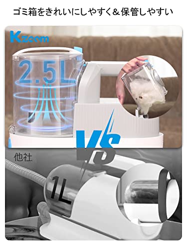 Kzoom Pet Clipper Grooming Kit With Vacuum Suction And Vacuum Picks Up 99% Pet Hair, 5 Grooming Tools, Low Noise Pet Grooming Vacuum With Dog Clippers,2.5L Large Capacity Pet Hair Collection Box #TOP2