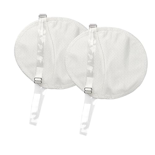 Ysyqkn 2x Underarm Sweat Pad Sweat Absorbing Invisible with Shoulder Strap Breathable Washable Reusable Comfortable Armpit Shield, White