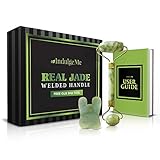 Jade Roller for Face Massager – Anti Aging Wrinkling Facial Therapy, 100% Real Natural Jade Stone with Gua Sha Scraping Tool, Slimming, Face Depuffing Roller, Healing, Rejuvenating Your Skin Naturally
