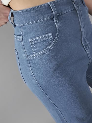 Image of Dolce Crudo Boot Cut High Rise Cropped Jeans for Women