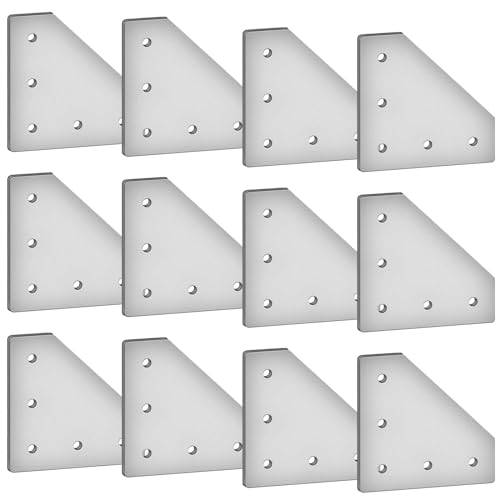 Image of 12pcs 3030 L Corner Bracket Joining Plate T Slotted Accessories 3030 Hardware Connector 3030 with T Nuts and Screws Silver