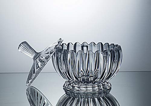 Modern-Depo Crystal Serving Bowl With Lid Glass Centerpieces For Parties Home Office Wedding Food Salad Fruit Snack Dessert Mixing Collection, 6.5 Inches #TOP2