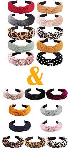Ondder 20 Pack Headbands For Women Fashion Headbands Velvet Pearls Cheetah Cloth Knit Girls Womens Headbands Diademas Para Mujer De Moda #TOP25