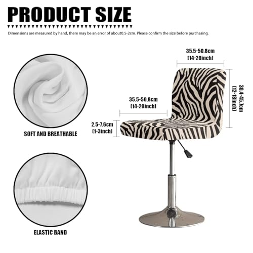 Image of Zebra Stripes Bar Stool Cover Stretch Counter Stools Pub Chair Slipcover for Dining Room Removable Anti-Scratches Spills Chair Covers for Dining Room Chairs Set of 4