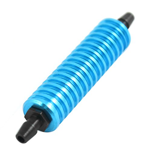 Aexit 2mm Dia Electrical equipment Blue Metal Fuel Tank Exhaust Air Cooler Cooling Tube 52mm for RC Nitro Engine Car