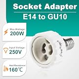 DiCUNO E14 do GU10 adapter nasadowy, gniazdo lampy, zestaw 6 szt