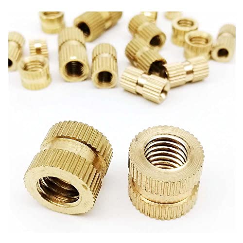 10/25/50個 M2 M2.5 M3 M4 M5 M6 M8 M10 純真鍮純銅メトリックねじ射出成形ローレットインサートナットナットサート埋め込み-50個 M2.5(外径3.5mm)、長さ10mm