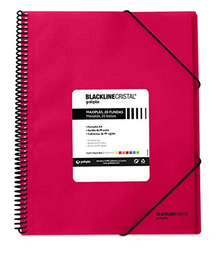 grafoplas 39832254 - 20 Pockets Folder, A4, Tapas PP, Fuchsia