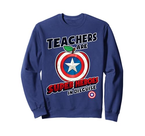 Sweat Captain America pour prof grand confort en coton imprimé Marvel
