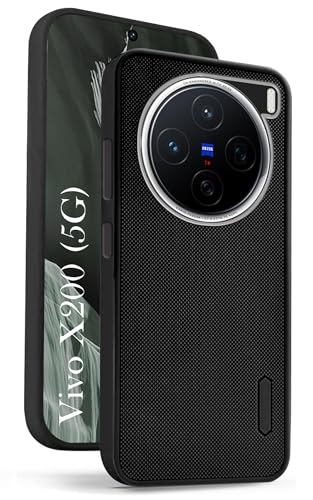 Image of Jkobi Back Cover Case for Vivo X200 5G (Textured Grip Design | Micro-Fiber Cloth Inside | Slim and Light Weight | Soft Touch and Feel | Black)