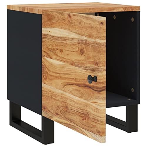 Table de chevet en bois d'acacia avec porte réversible modulable - 8
