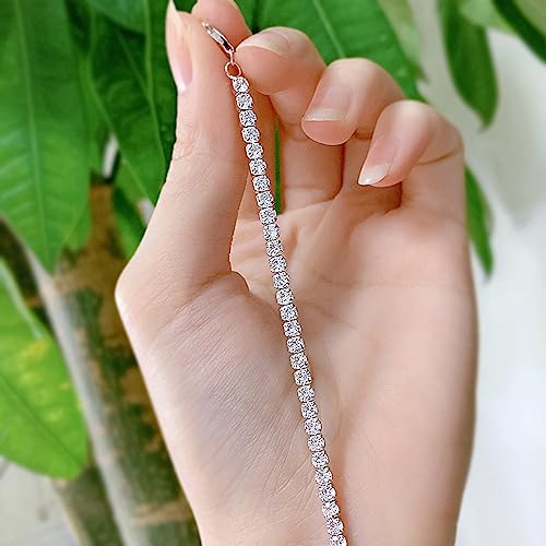 LANDOOK Adjustable Silver Ankle Bracelets for Women - Waterproof Tennis Beach Anklets in Plus Sizes with Non-Tarnish Finish - Image 8